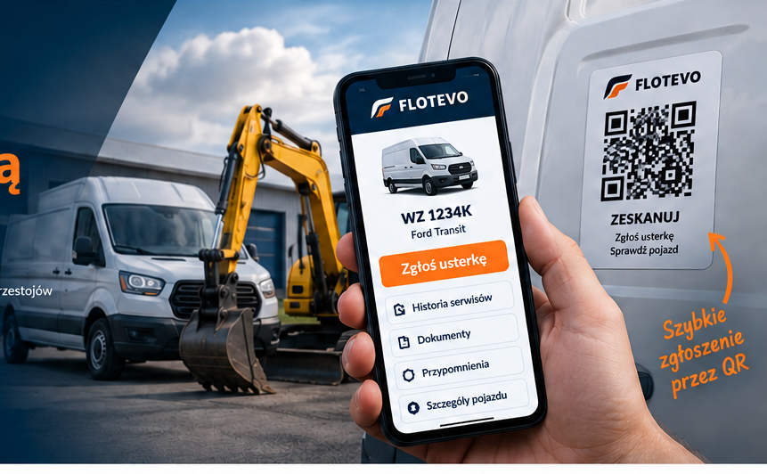 Flotevo — pojazd, telefon i kod QR